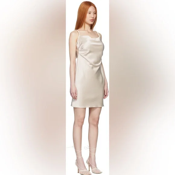 Nanushka malia satin cowl neck mini dress xxs - Picture 15 of 16
